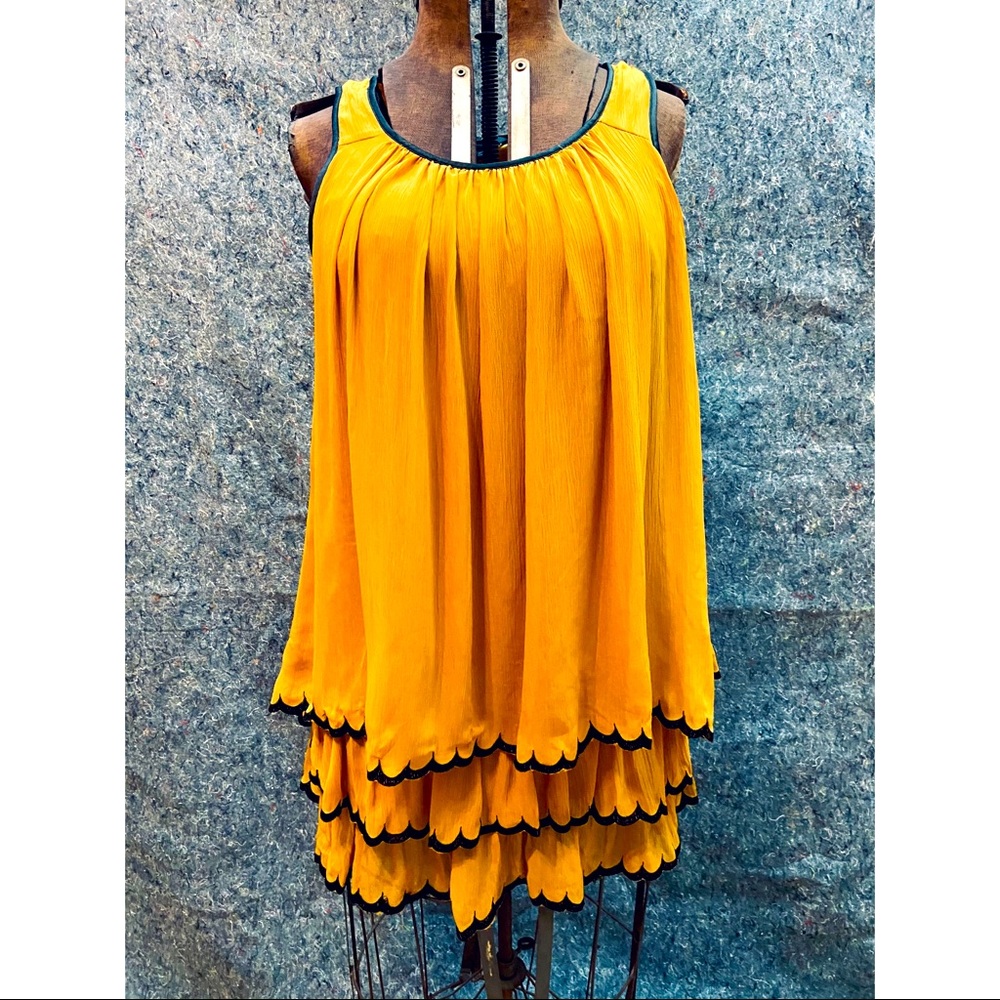 H&M Goldenrod & Black Tuliped Tank Dress